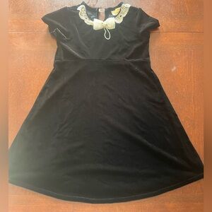 Vintage Black Velvet Kids Dress